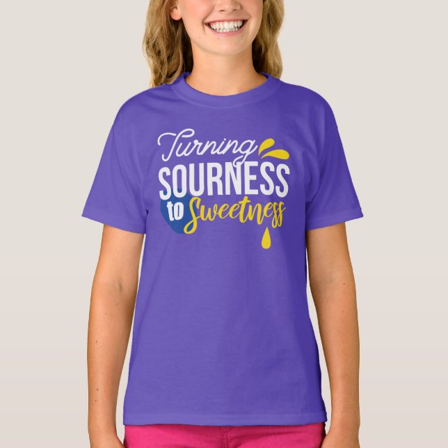 Camiseta Citação Motivacional de Limão de Areia a Doce (Frente)