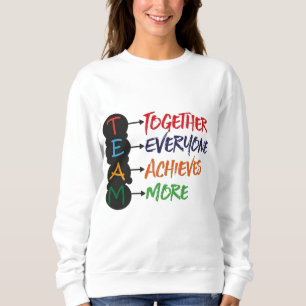 Camiseta citação motivacional de trabalho em equipe