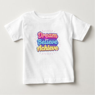 Camiseta Citação motivacional em neon 'Sonhe acredite alcan