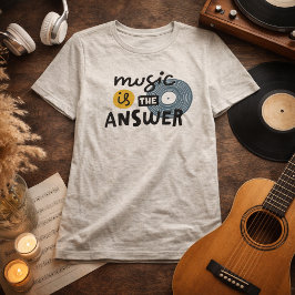 Camiseta Citação Motivacional Tipografia Música É A Respost