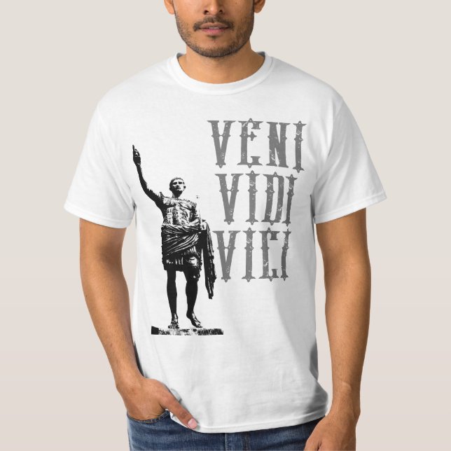 Camiseta Citação Motivativa Veni Vidi Vici Cesar Mens (Frente)