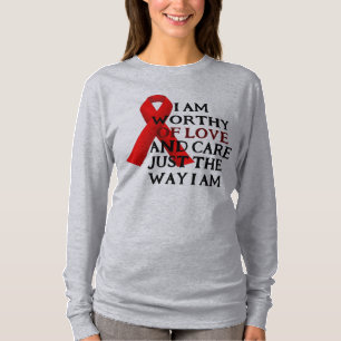 Camiseta Citação mundial de autoamor do dia do HIV/AIDS