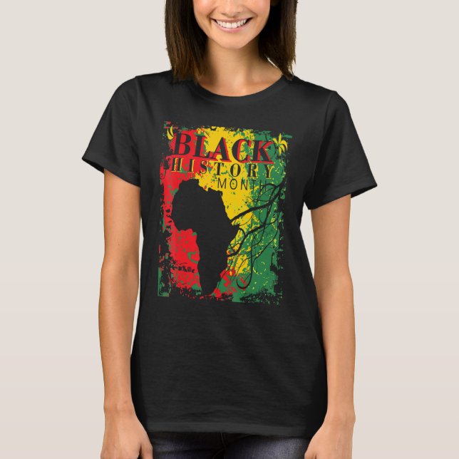 Camiseta Citação para a História Negra Mês Afro-Americano (Frente)