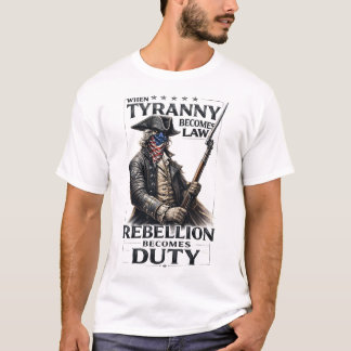 Camiseta Citação Patriótica de Liberdade ao Estilo Revoluci