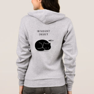 Camiseta Citação Personalizada Gata Preta Energia Introvert