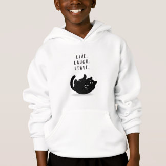 Camiseta Citação Personalizada Gato Preto Viver Rir Deixar