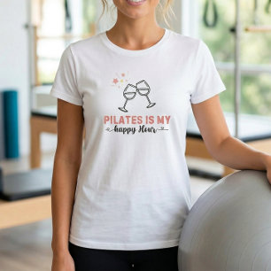 Camiseta Citação Pilates é Minha Hora Feliz