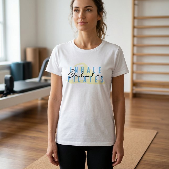 Camiseta Citação Pilates Respirar Exalar (Pilates Tshirt)