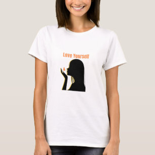 Camiseta Citação positiva: "Ame-se a si mesma" mulheres mot