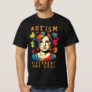 Camiseta Citação Positiva Diferente, Não Menos Autismo