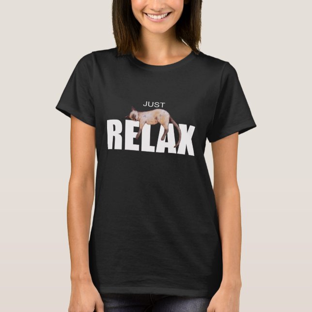 Camiseta Citação Positiva Gato Relaxado  (Frente)