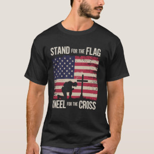 Camiseta Citação Religiosa da Bandeira dos EUA 4 de Julho p