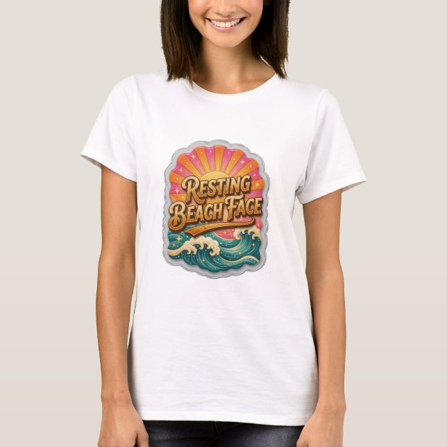 Camiseta Citação RESTING BEACH FACE Classic Gold (Frente)