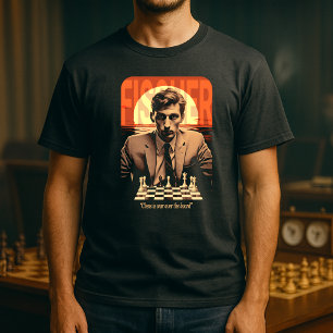 Camiseta Citação Retro do Jovem Bobby Fischer "Xadrez é Gue