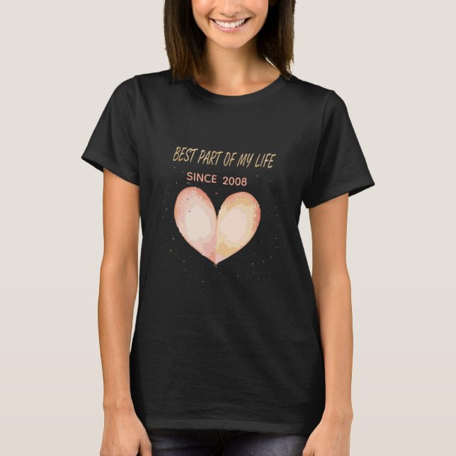 Camiseta Citação Romântica "Melhor Parte da Minha Vida" (Frente)