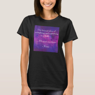 Camiseta Citação Rumi Inspiracional no Abstrato Roxo
