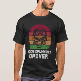 Camiseta Citação Sarcástica do Condutor mais Bêbado de Deus