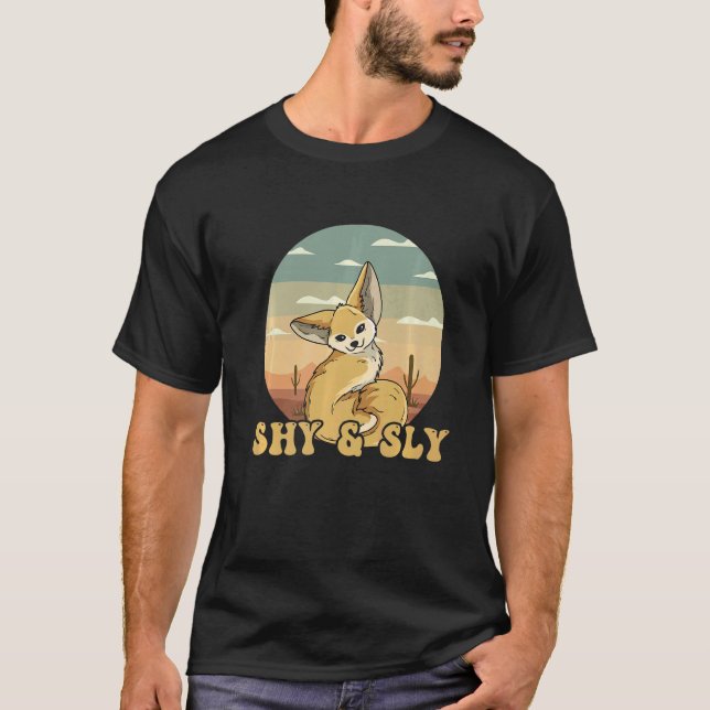 Camiseta Citação Shy & Sly Para Uma Raposa Fennec (Frente)