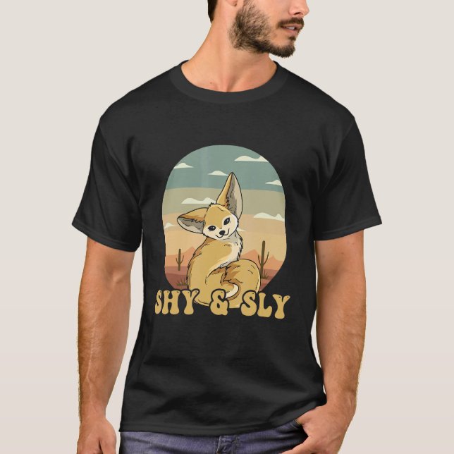 Camiseta Citação Shy & Sly Para Uma Raposa Fennec (Frente)
