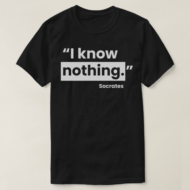 Camiseta citação sócrates (Frente do Design)
