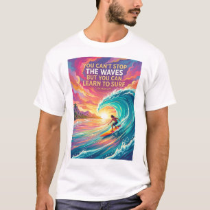 Camiseta citação surf surfando colorido estilo design papel