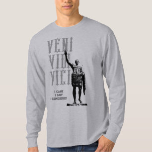 Camiseta Citação Tendência Veni Vidi Vici Mens Motivacional