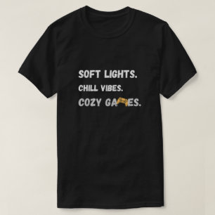 Camiseta Citação Vibrações de Gamer Aconchegante