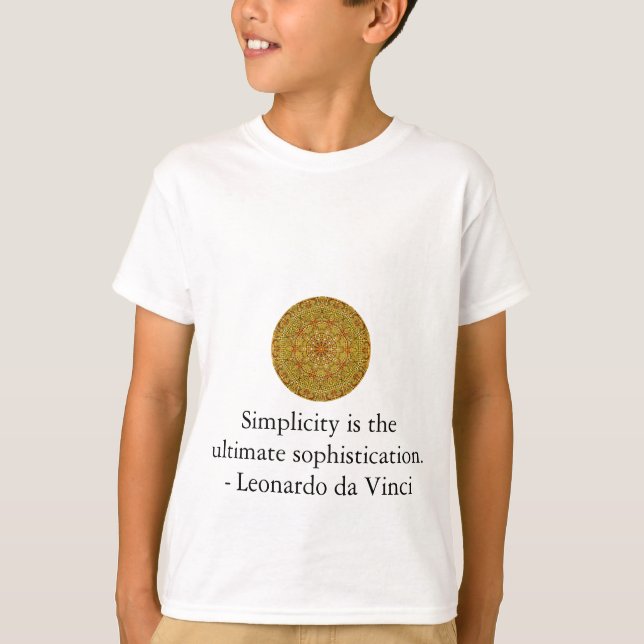 Camiseta Citações da arte de Leonardo da Vinci (Frente)