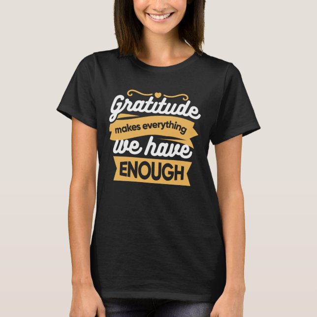 Camiseta Citações da Tipografia de Gratidão Inspiradora (Frente)