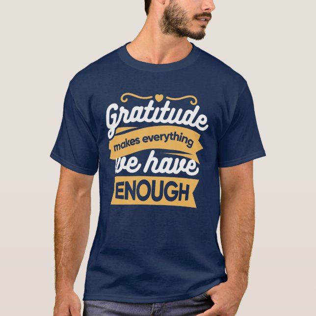 Camiseta Citações da Tipografia de Gratidão Inspiradora (Frente)