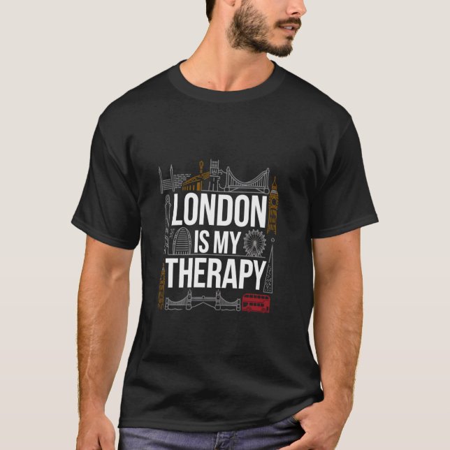 Camiseta Citações de Amor de Londres Londres é Minha Terapi (Frente)