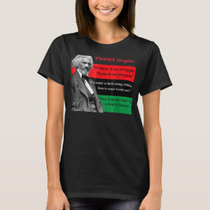 Camiseta Citações de Frederick Douglass Bandeira Pan-Africa