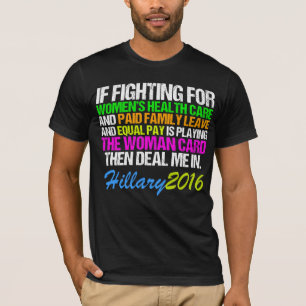 Camiseta Citações de Hillary do cartão da mulher pro
