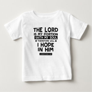 Camiseta Citações de Lamentações 3:24 O Senhor é Minha Porç