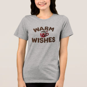 Camiseta Citações de Natal com Desejos Afetuosos