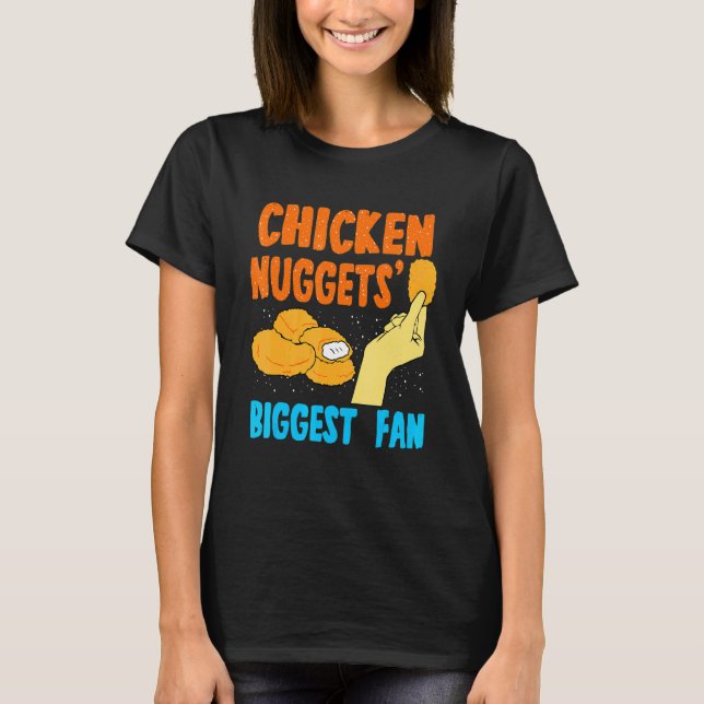 Camiseta Citações do Maior Fã de Nuggets de Frango Comendo  (Frente)