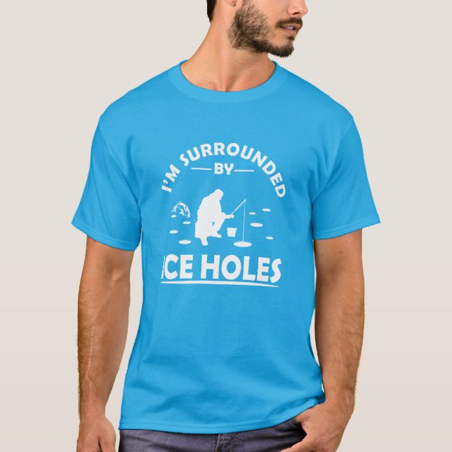 Camiseta citações engraçadas de amantes da pesca do gelo (Frente)
