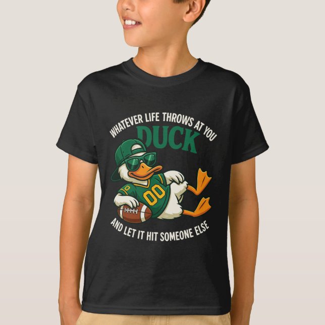Camiseta Citações Engraçadas de Pato Divertido Qualquer Coi (Frente)