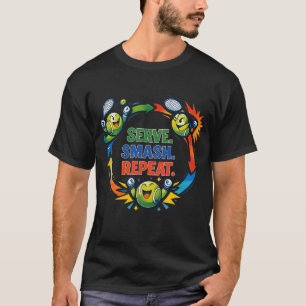 Camiseta Citações engraçadas de tênis servem smash repetir