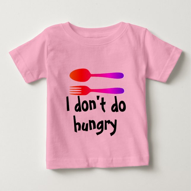 Camiseta Citações engraçadas do comida para bebé (Frente)