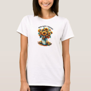 Camiseta Citações motivadoras crescem pensamentos felizes f