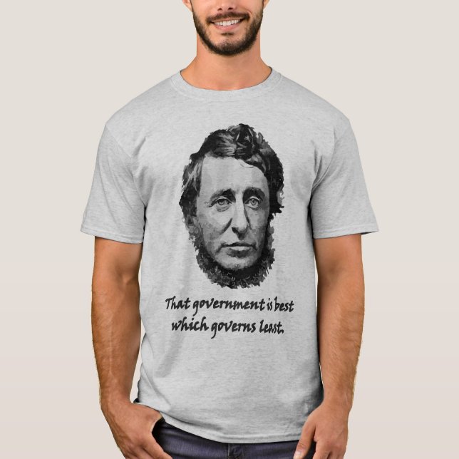 Camiseta Citações pequenas do governo de Thoreau (Frente)