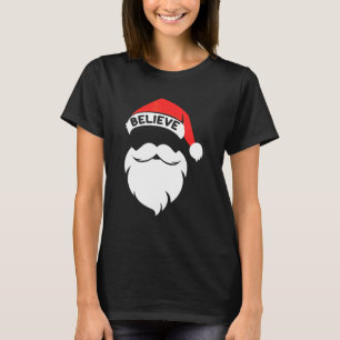 Camiseta Citar Acredite no Bigode do Chapéu de Papai Noel n
