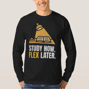 Camiseta Citar Motivação Estudantil Agora Estudar Flex Mais