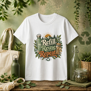 Camiseta Citar natureza Repita Reutilize Recarregue