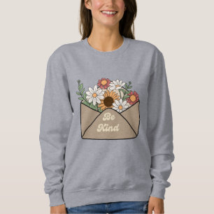 Camiseta citar ser gentil em envelope de mensagem de flor