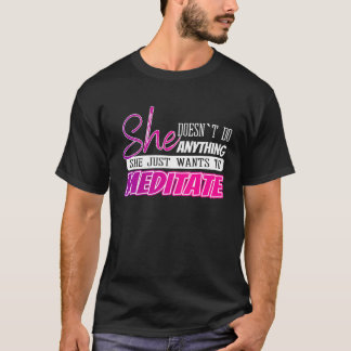 Camiseta citas engraçadas de meditação Presente de ioga par