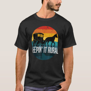 Camiseta Cite Amish Com Cavalo E Buggy Mantendo-O Real R