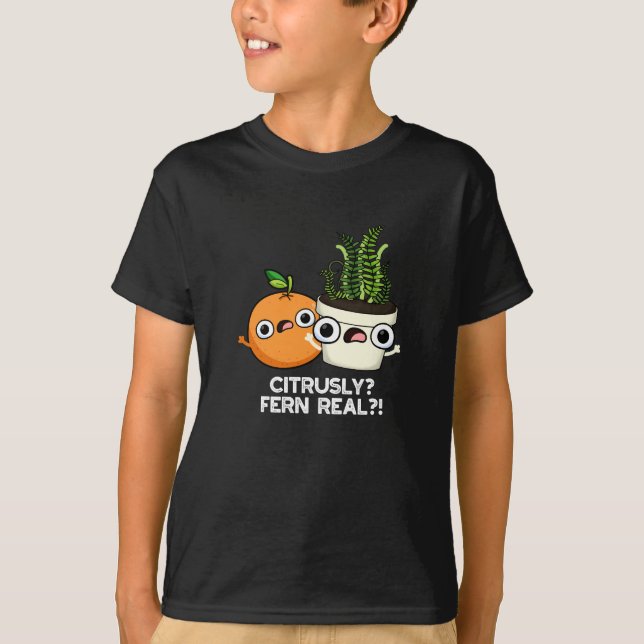 Camiseta Citrusly Fern Real Funny Citrus Plant Dark BG (Frente)