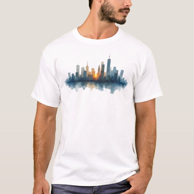 Camiseta City drawing watercolor art (Frente)
